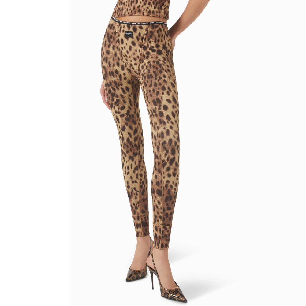 SKIMS  x Dolce&Gabbana Cotton Rib Legging - Leopard | Size: S
